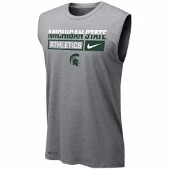 Nike Men's Heathered Gray Michigan State Spartans Wordmark Drop Legend Performance Tank Top -Nike Sales DSCO1136769536 1927 ALT2