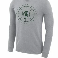 Nike Men's Heathered Gray Michigan State Spartans Basketball Icon Legend Performance Long Sleeve T-Shirt -Nike Sales DSCO1136770961 1927 ALT2