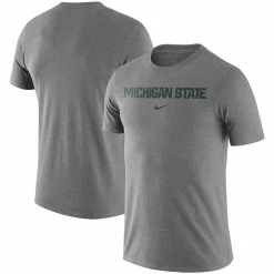 Nike Men's Heathered Gray Michigan State Spartans Essential Wordmark T-Shirt