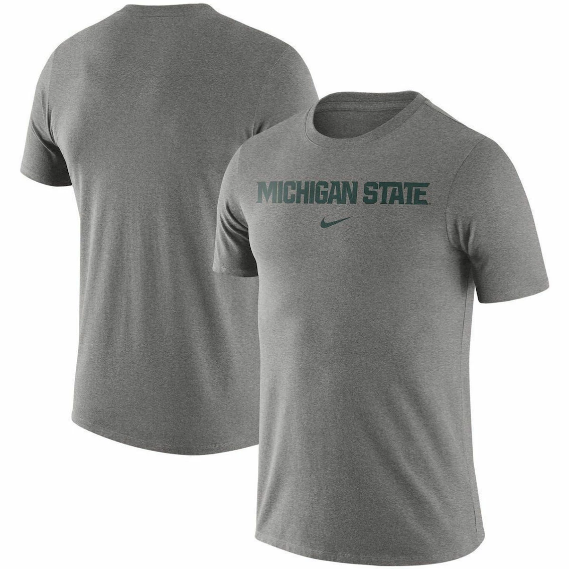 Nike Men's Heathered Gray Michigan State Spartans Essential Wordmark T-Shirt 2 Nike Men's Heathered Gray Michigan State Spartans Essential Wordmark T-Shirt - Image 2