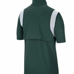 Men's Nike Green Michigan State Spartans 2021 Coaches Short Sleeve Quarter-Zip Jacket -Nike Sales DSCO1136773392 2041 ALT3