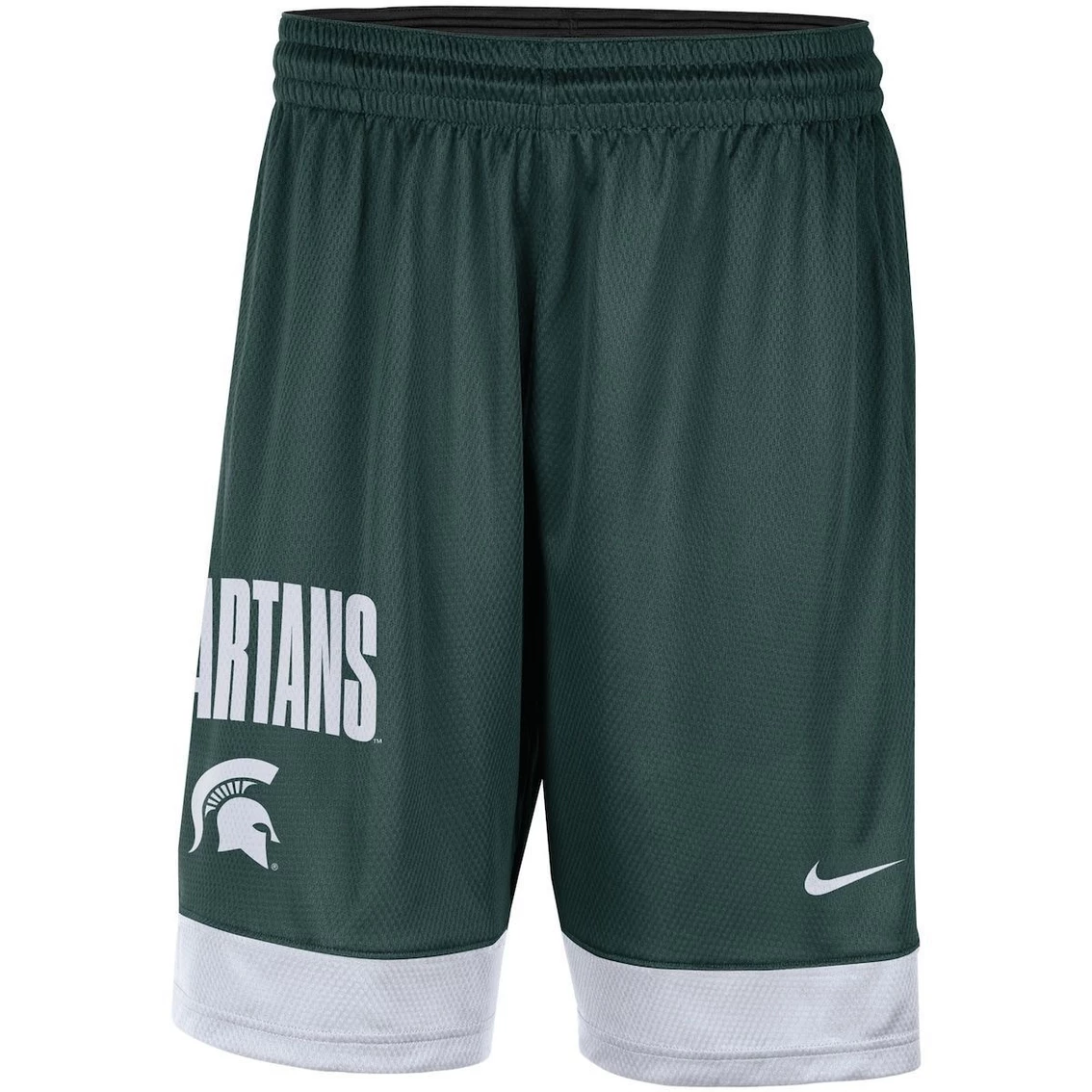 Men's Nike Green/White Michigan State Spartans Fast Break Shorts 3 Men's Nike Green/White Michigan State Spartans Fast Break Shorts - Image 3