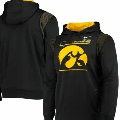 Nike Sales 41 Nike Men's Black Iowa Hawkeyes 2021 Team Sideline Performance Pullover Hoodie