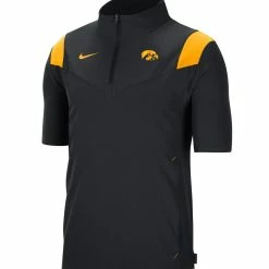 Nike Men's Black Iowa Hawkeyes 2021 Coaches Short Sleeve Quarter-Zip Jacket -Nike Sales DSCO1136777144 1007 ALT2