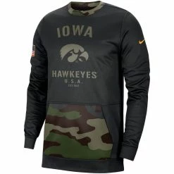 Nike Men's Black/Camo Iowa Hawkeyes Military Appreciation Performance Pullover Sweatshirt -Nike Sales DSCO1136783114 1007 ALT2