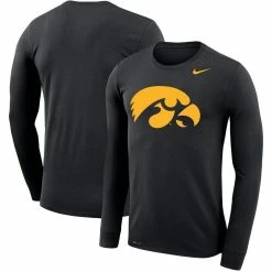 Nike Men's Black Iowa Hawkeyes Big & Tall Primary Logo Legend Performance Long Sleeve T-Shirt