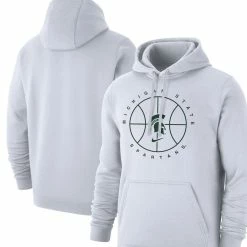 Nike Men's White Michigan State Spartans Basketball Icon Club Fleece Pullover Hoodie