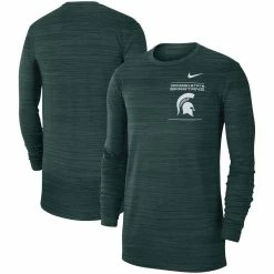 Nike Men's Green Michigan State Spartans 2021 Sideline Velocity Performance Long Sleeve T-Shirt