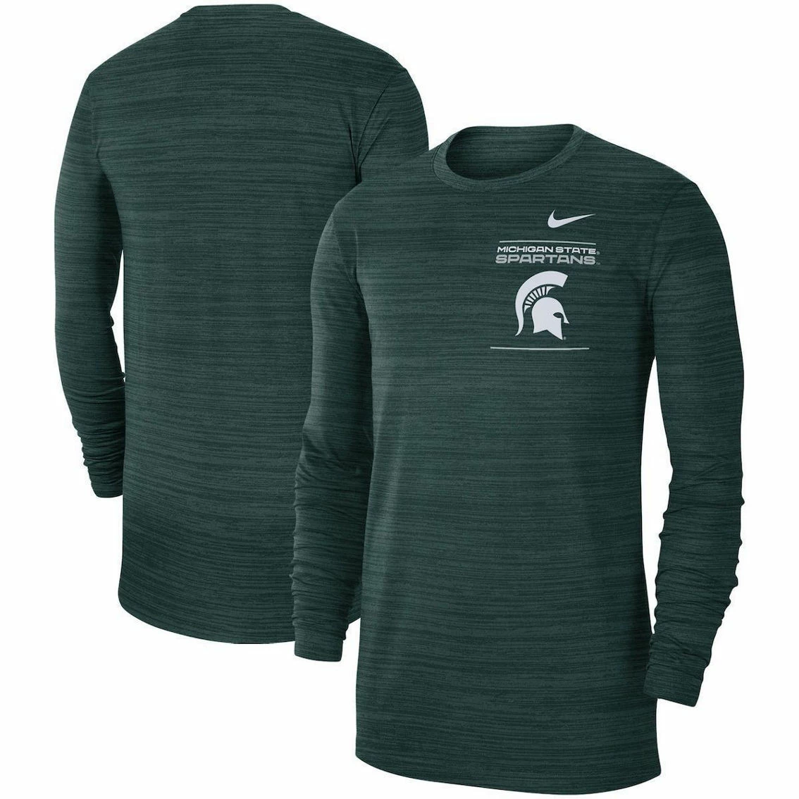 Nike Men's Green Michigan State Spartans 2021 Sideline Velocity Performance Long Sleeve T-Shirt 2 Nike Men's Green Michigan State Spartans 2021 Sideline Velocity Performance Long Sleeve T-Shirt - Image 2