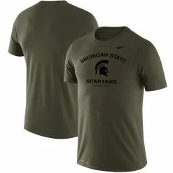 Nike Men's Olive Michigan State Spartans Stencil Arch Performance T-Shirt