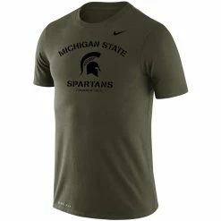 Nike Men's Olive Michigan State Spartans Stencil Arch Performance T-Shirt -Nike Sales DSCO1137452762 2068 ALT2