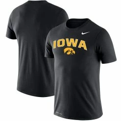 Men's Nike Black Iowa Hawkeyes Big & Tall Legend Arch Over Logo Performance T-Shirt