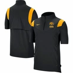 Nike Men's Black Iowa Hawkeyes Coach Short Sleeve Quarter-Zip Jacket