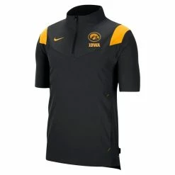 Nike Men's Black Iowa Hawkeyes Coach Short Sleeve Quarter-Zip Jacket -Nike Sales DSCO1138396345 1007 ALT2