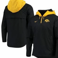 Men's Nike Black/Gold Iowa Hawkeyes Player Quarter-Zip Jacket