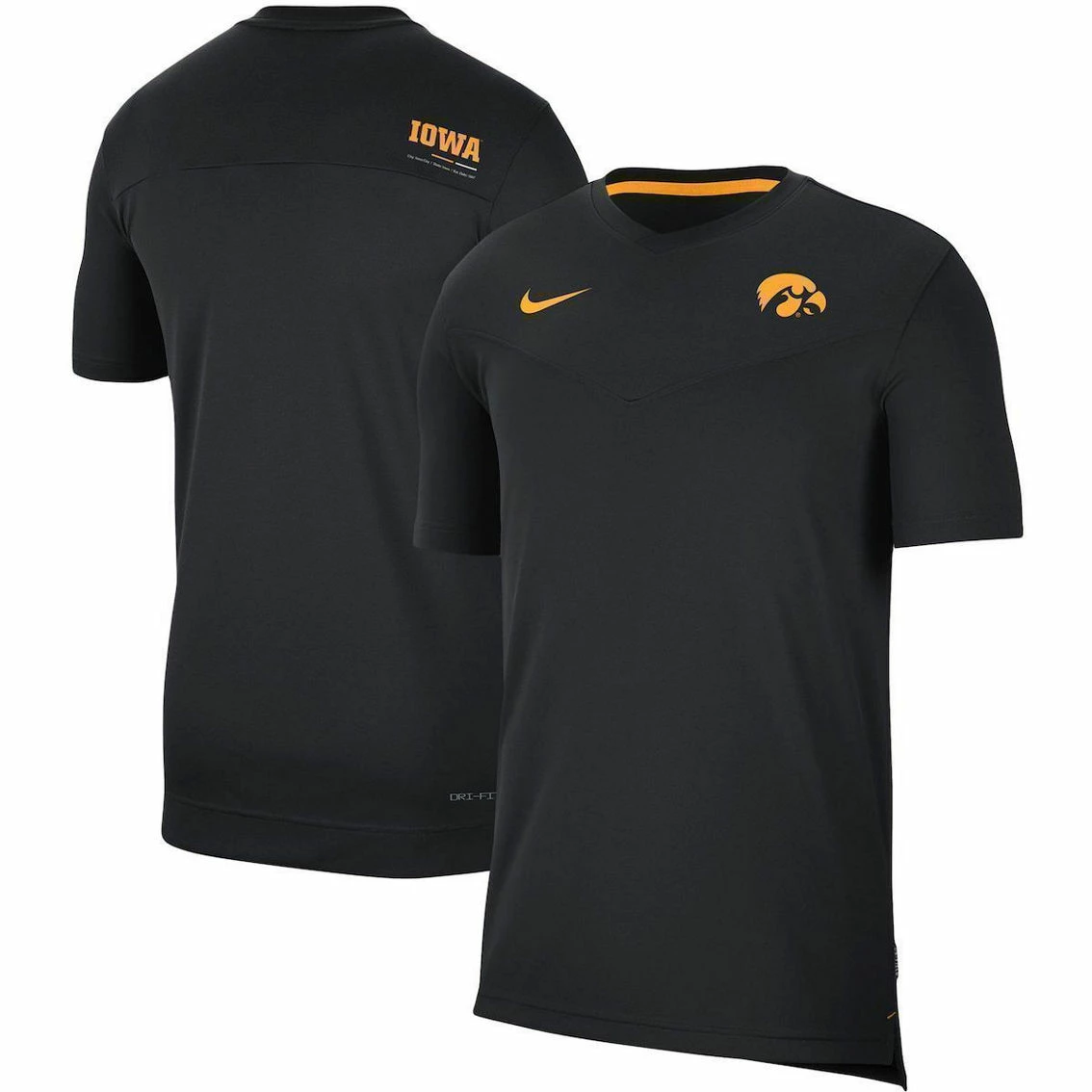 Nike Men's Black Iowa Hawkeyes 2022 Coaches UV Performance T-Shirt 1 Nike Men's Black Iowa Hawkeyes 2022 Coaches UV Performance T-Shirt