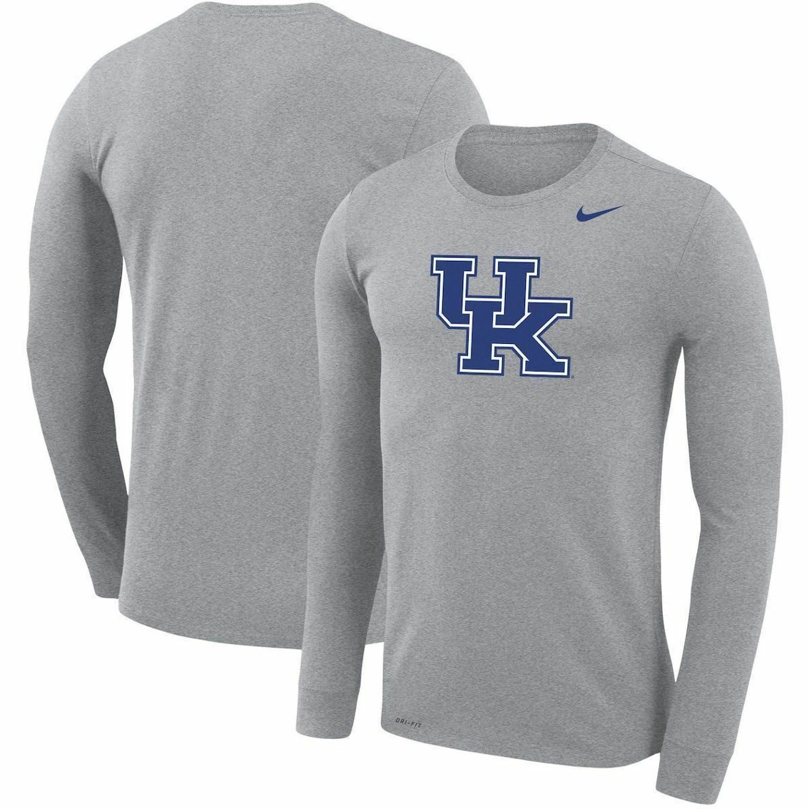 Nike Men's Heathered Gray Kentucky Wildcats School Logo Legend Performance Long Sleeve T-Shirt 2 Nike Men's Heathered Gray Kentucky Wildcats School Logo Legend Performance Long Sleeve T-Shirt - Image 2