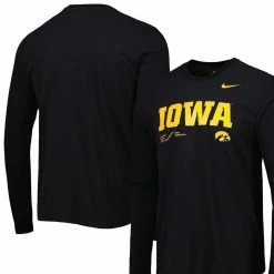 Men's Nike Black Iowa Hawkeyes Team Practice Performance Long Sleeve T-Shirt