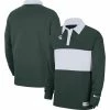 Nike Men's Green Michigan State Spartans Striped Long Sleeve Polo