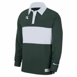 Nike Men's Green Michigan State Spartans Striped Long Sleeve Polo -Nike Sales DSCO1146146202 2041 ALT2