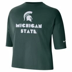 Nike Women's Green Michigan State Spartans Crop Performance T-Shirt -Nike Sales DSCO1146346434 2041 ALT2