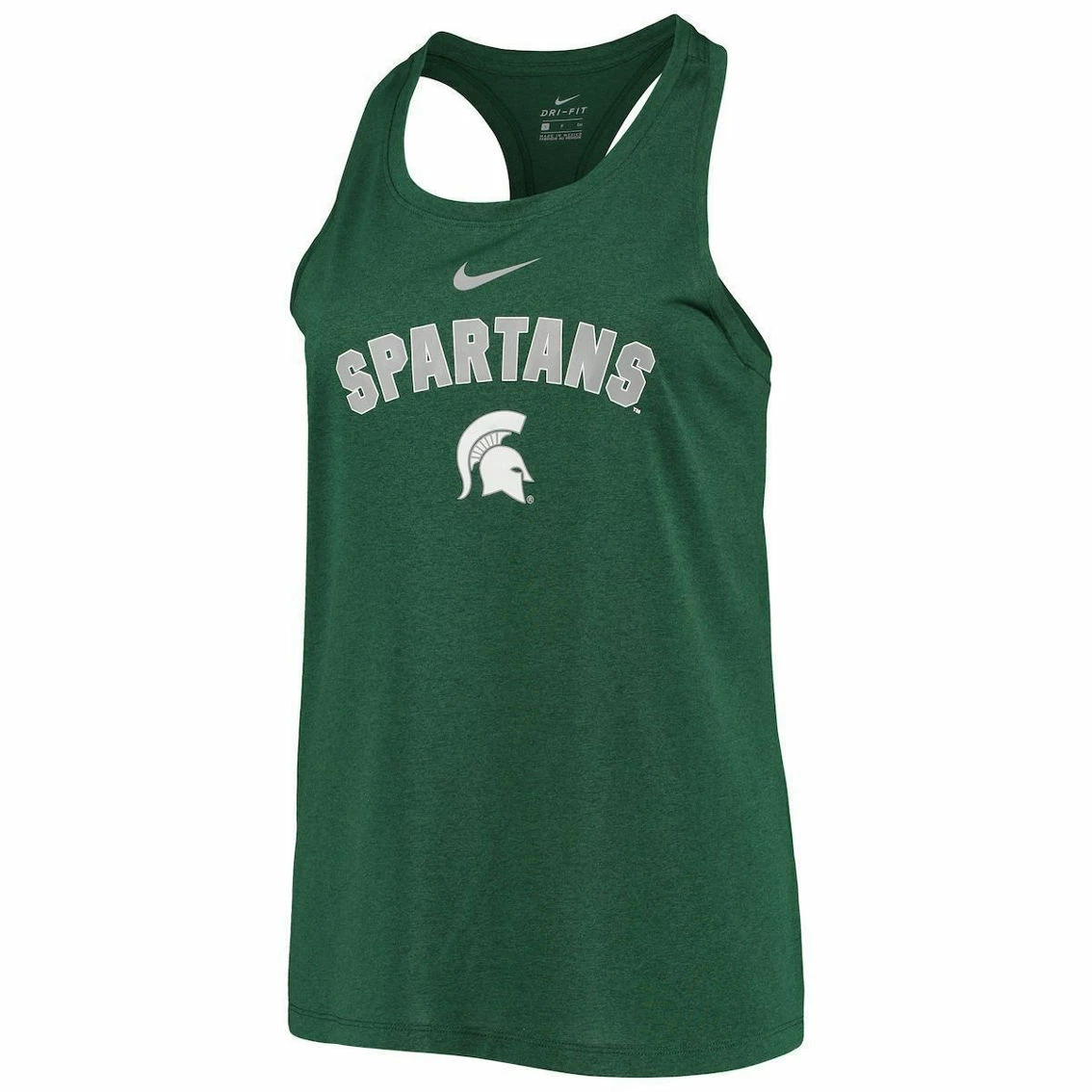 Nike Women's Green Michigan State Spartans Arch & Logo Classic Performance Tank Top 3 Nike Women's Green Michigan State Spartans Arch & Logo Classic Performance Tank Top - Image 3