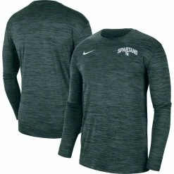 Nike Men's Green Michigan State Spartans Sideline Game Day Velocity Performance Long Sleeve T-Shirt
