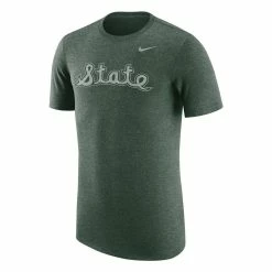 Nike Men's Heathered Green Michigan State Spartans Vintage Logo Tri-Blend T-Shirt -Nike Sales DSCO1147089496 2041 ALT2