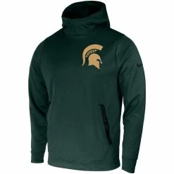 Nike Men's Green Michigan State Spartans 2-Hit Performance Pullover Hoodie -Nike Sales DSCO1147246336 2041 ALT2