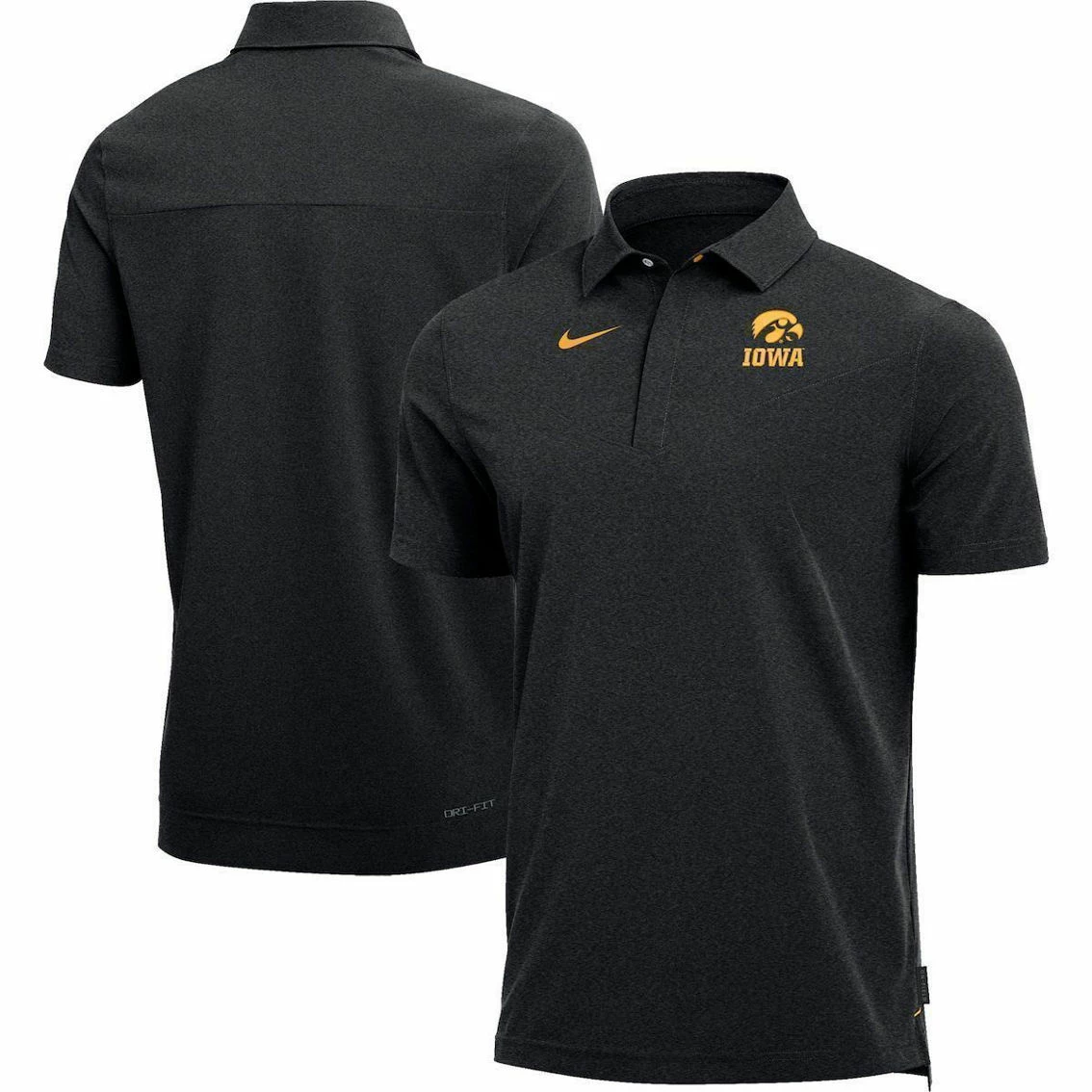 Nike Men's Heathered Black Iowa Hawkeyes 2022 Coach Performance Polo 2 Nike Men's Heathered Black Iowa Hawkeyes 2022 Coach Performance Polo - Image 2