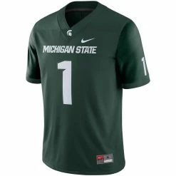 Nike Men's #1 Green Michigan State Spartans Game Jersey -Nike Sales DSCO1148306217 2041 ALT2
