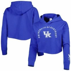 Nike Women's Royal Kentucky Wildcats 2-Hit Cropped Pullover Hoodie