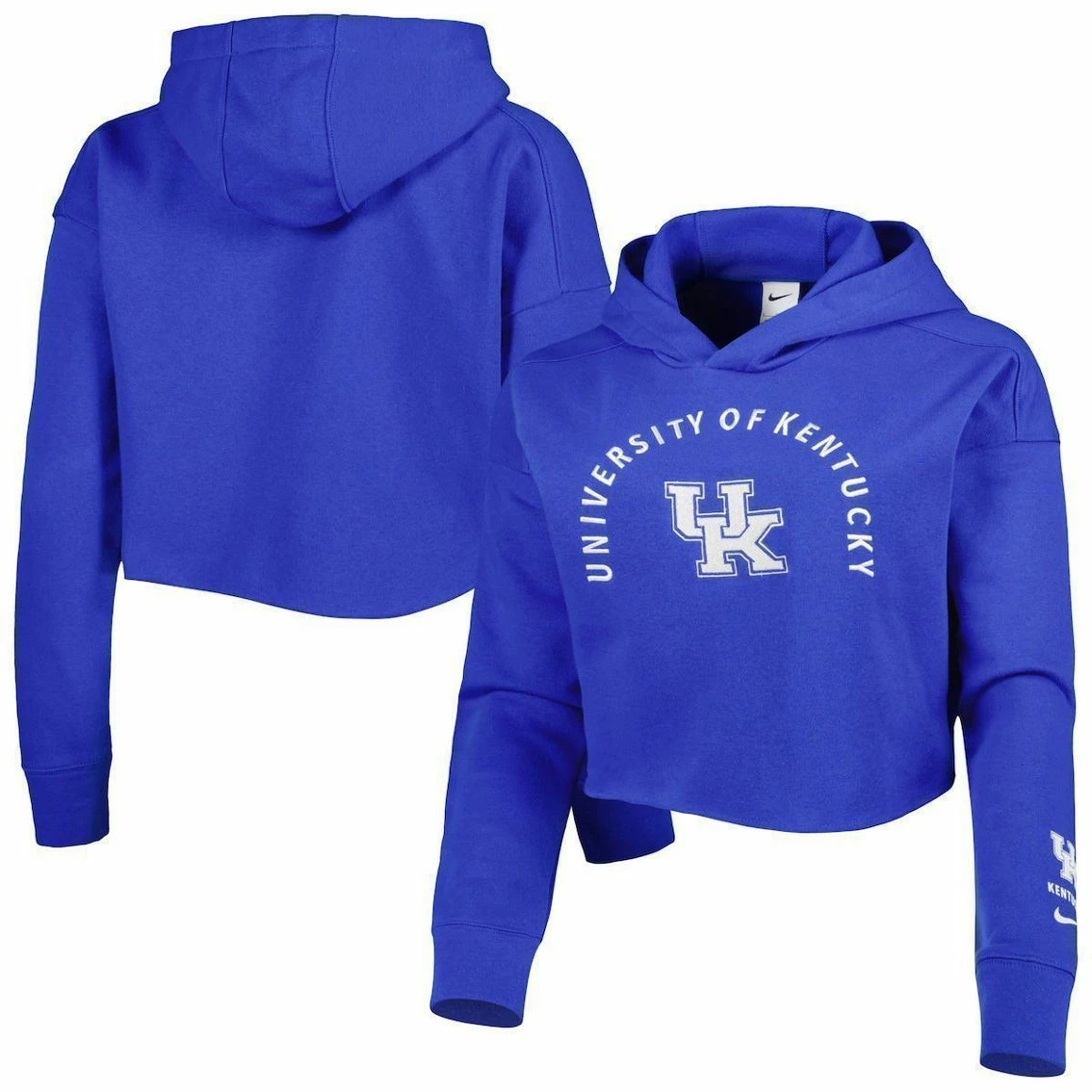 Nike Women's Royal Kentucky Wildcats 2-Hit Cropped Pullover Hoodie 1 Nike Women's Royal Kentucky Wildcats 2-Hit Cropped Pullover Hoodie