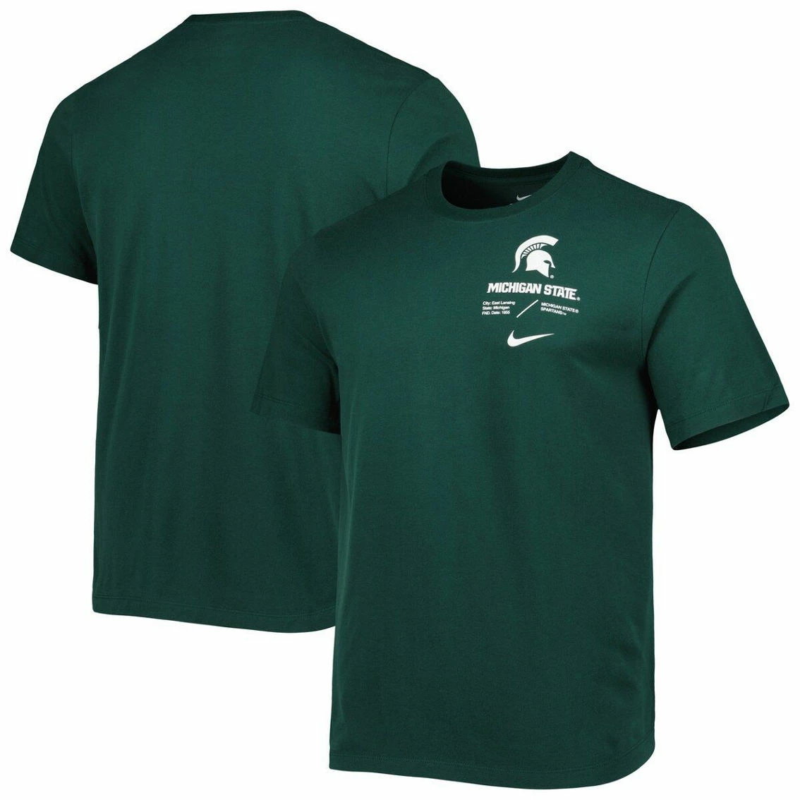 Nike Men's Green Michigan State Spartans Team Practice Performance T-Shirt 2 Nike Men's Green Michigan State Spartans Team Practice Performance T-Shirt - Image 2