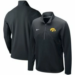 Nike Men's Black Iowa Hawkeyes Primary Logo Training Performance Quarter-Zip Jacket