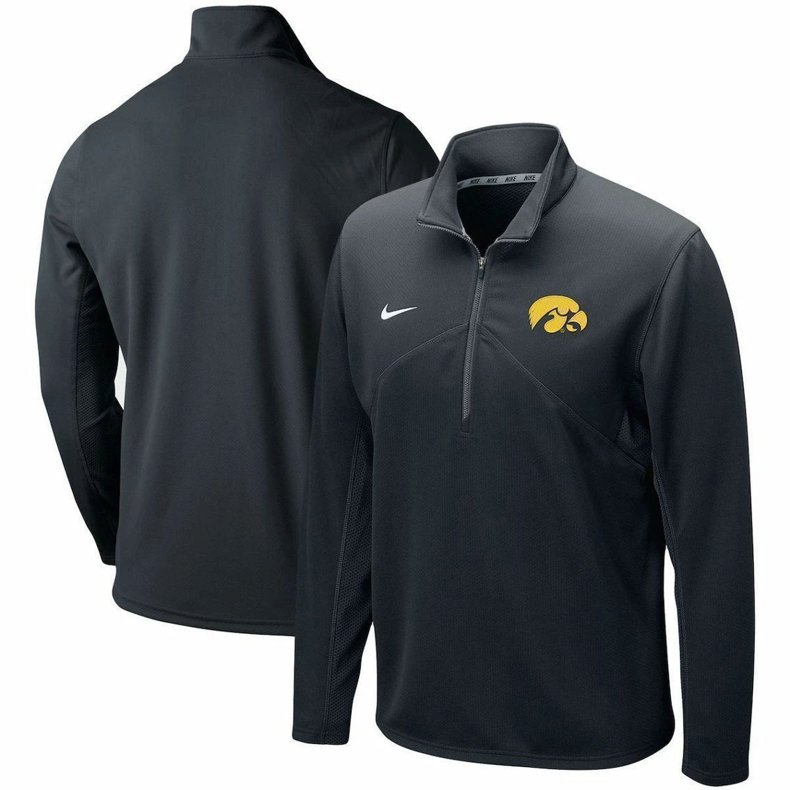 Nike Men's Black Iowa Hawkeyes Primary Logo Training Performance Quarter-Zip Jacket 1 Nike Men's Black Iowa Hawkeyes Primary Logo Training Performance Quarter-Zip Jacket