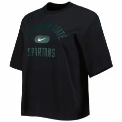 Nike Women's Black Michigan State Spartans Clean Team Boxy T-Shirt -Nike Sales DSCO1148323576 1007 ALT2