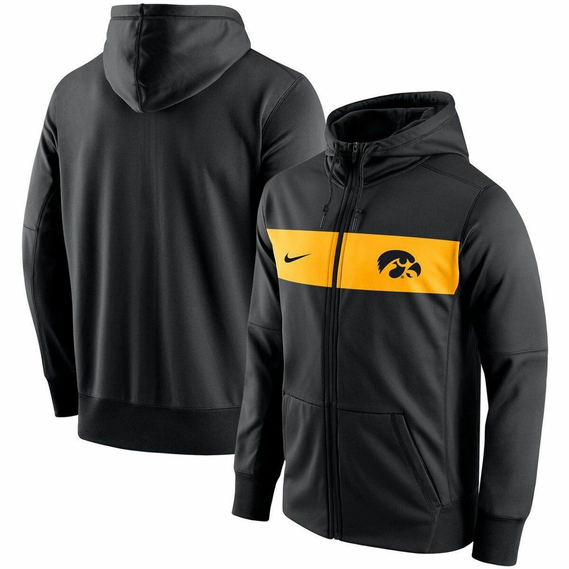 Nike Men's Black Iowa Hawkeyes Logo Performance Full-Zip Hoodie 2 Nike Men's Black Iowa Hawkeyes Logo Performance Full-Zip Hoodie - Image 2
