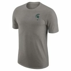 Nike Men's Heather Gray Michigan State Spartans Logo 2-Hit Tri-Blend T-Shirt -Nike Sales DSCO1149805280 1927 ALT2