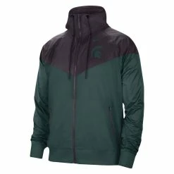Nike Men's Charcoal/Green Michigan State Spartans Windrunner Raglan Full-Zip Jacket -Nike Sales DSCO1150497824 2041 ALT2