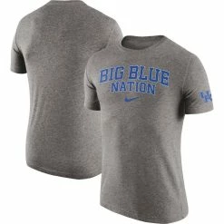 Nike Men's Heathered Gray Kentucky Wildcats 2-Hit Tri-Blend T-Shirt