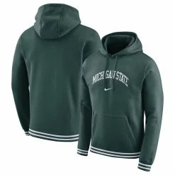 Nike Men's Green Michigan State Spartans Sketch Retro Pullover Hoodie