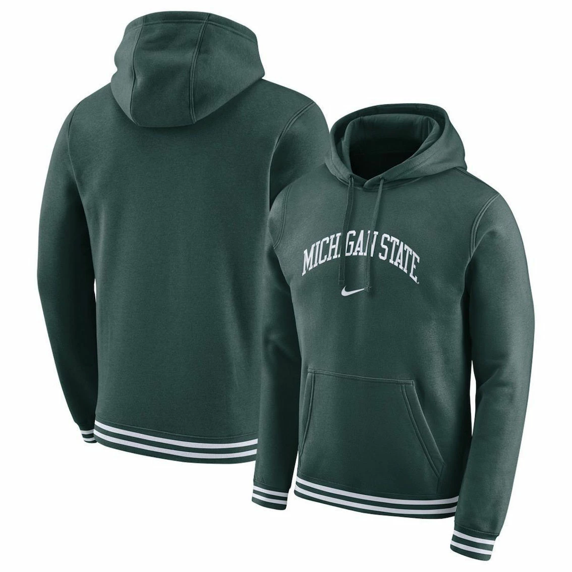 Nike Men's Green Michigan State Spartans Sketch Retro Pullover Hoodie 1 Nike Men's Green Michigan State Spartans Sketch Retro Pullover Hoodie