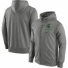 Nike Men's Heathered Gray Michigan State Spartans Logo Stack Performance Full-Zip Hoodie
