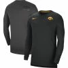 Men's Nike Heather Charcoal Iowa Hawkeyes 2022 Coach Performance Long Sleeve V-Neck T-Shirt