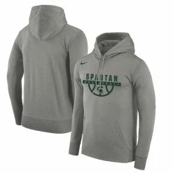 Nike Men's Gray Michigan State Spartans Basketball Drop Circuit Performance Pullover Hoodie