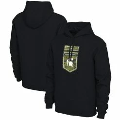 Men's Nike Black Michigan State Spartans Veterans Camo Pullover Hoodie