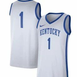 Nike Men's #1 White/Royal Kentucky Wildcats Replica Jersey