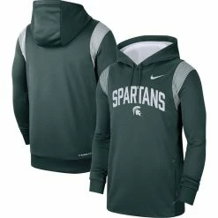 Nike Men's Green Michigan State Spartans 2022 Game Day Sideline Performance Pullover Hoodie