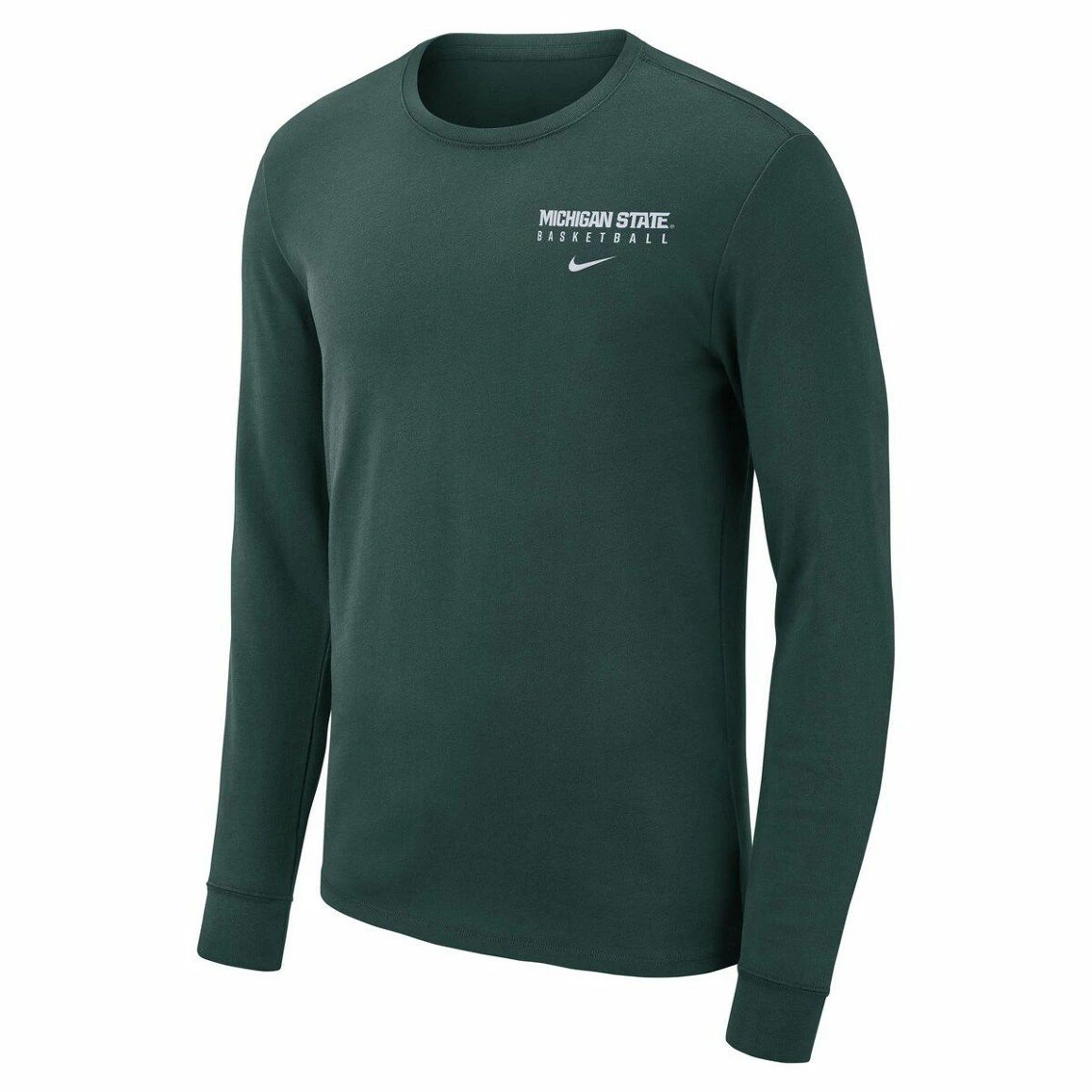 Nike Men's Green Michigan State Spartans Basketball Court Two-Hit Long Sleeve T-Shirt 3 Nike Men's Green Michigan State Spartans Basketball Court Two-Hit Long Sleeve T-Shirt - Image 3